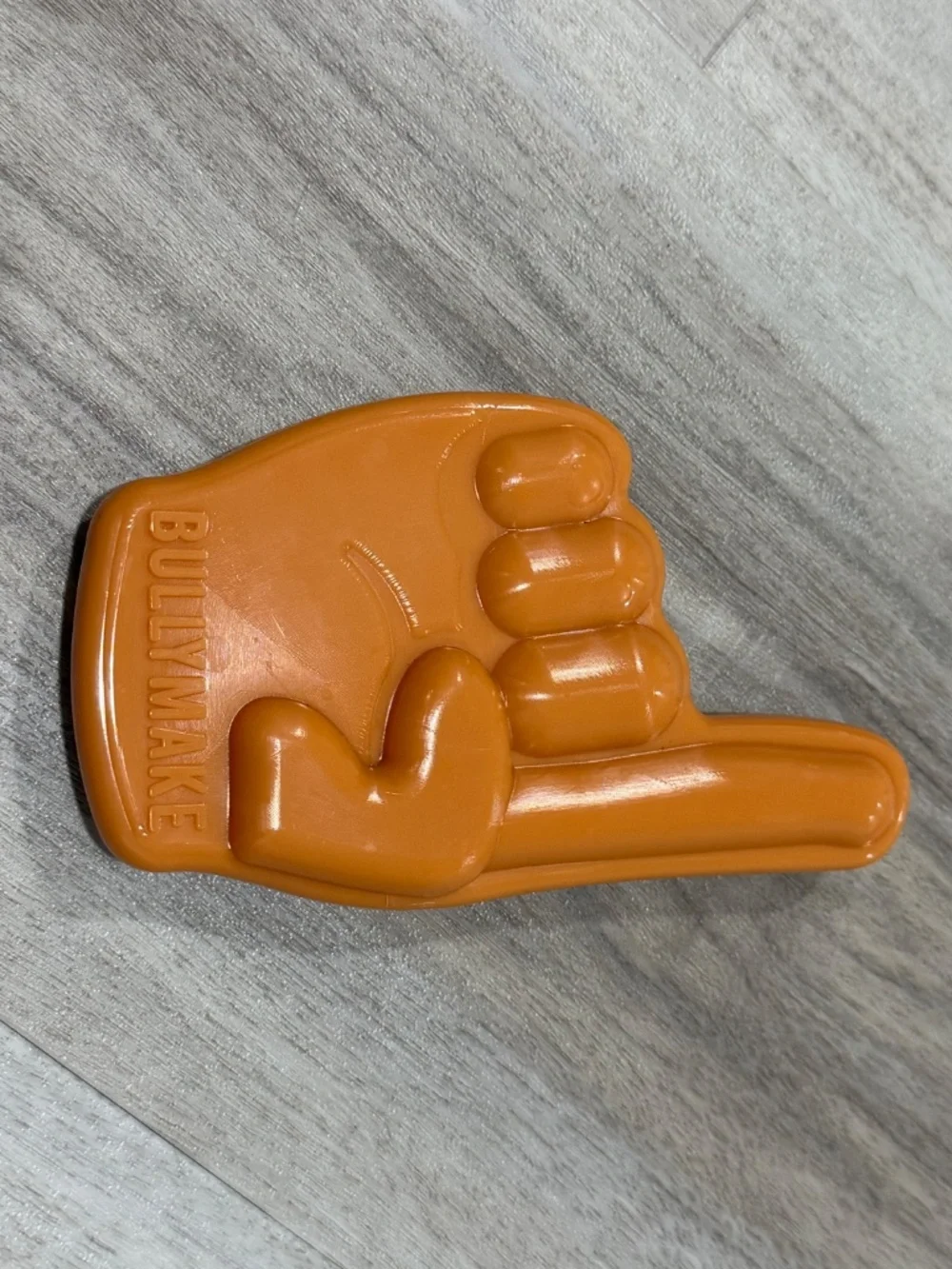 Bullymake Orange Rubber Foam Finger Dog Toy Tough Chewer